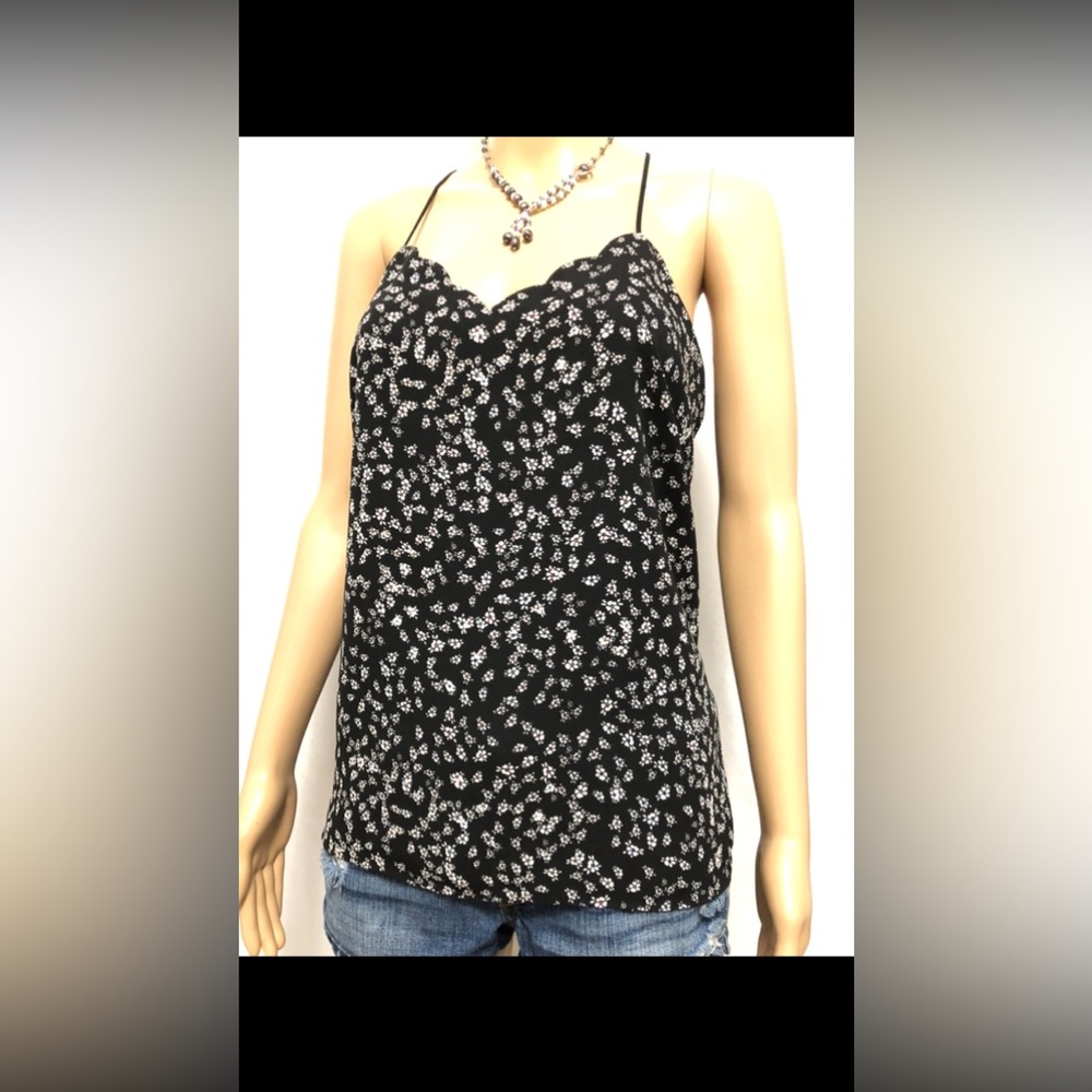 Express: black cami with white flowers.